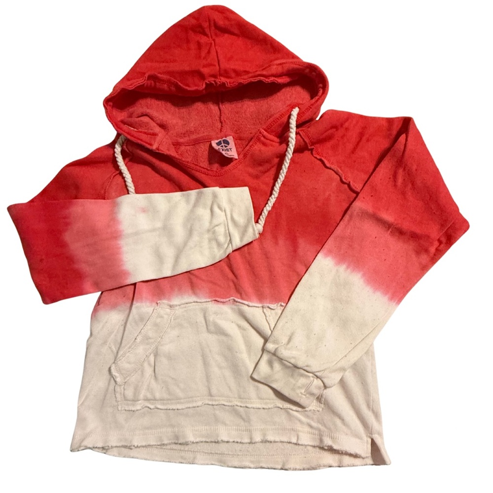 Exist Red and White Ombre Hoodie